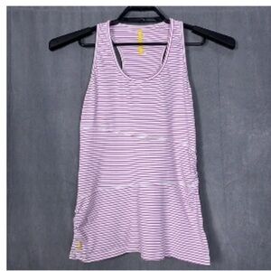 Lole Lolë Striped Orchid White Sleeveless Tank Top LSW0234 Size xs Ruched dd